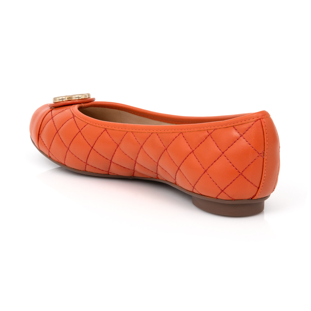 SAPATILHA CATHERINE VINTAGE DE COURO LARANJA MATELASSÊ image number 2