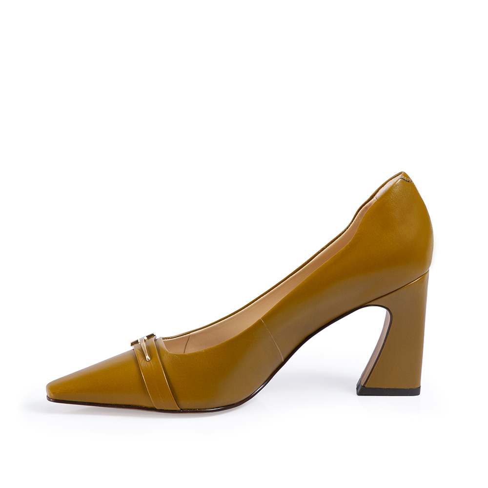 SCARPIN SALTO ALTO AMARELO CITRINO DE COURO image number 2