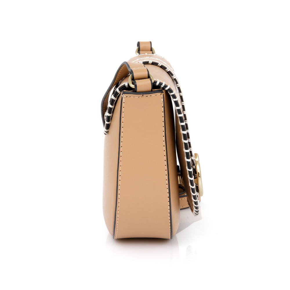 BOLSA TRANSVERSAL COURO BEGE NATURALE image number 1