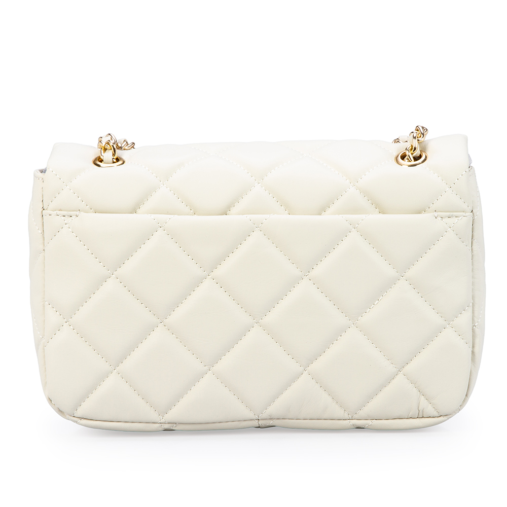 BOLSA BRANCA DUNA DE COURO MATELASS&Ecirc; AL&Ccedil;A CORRENTE image number 2