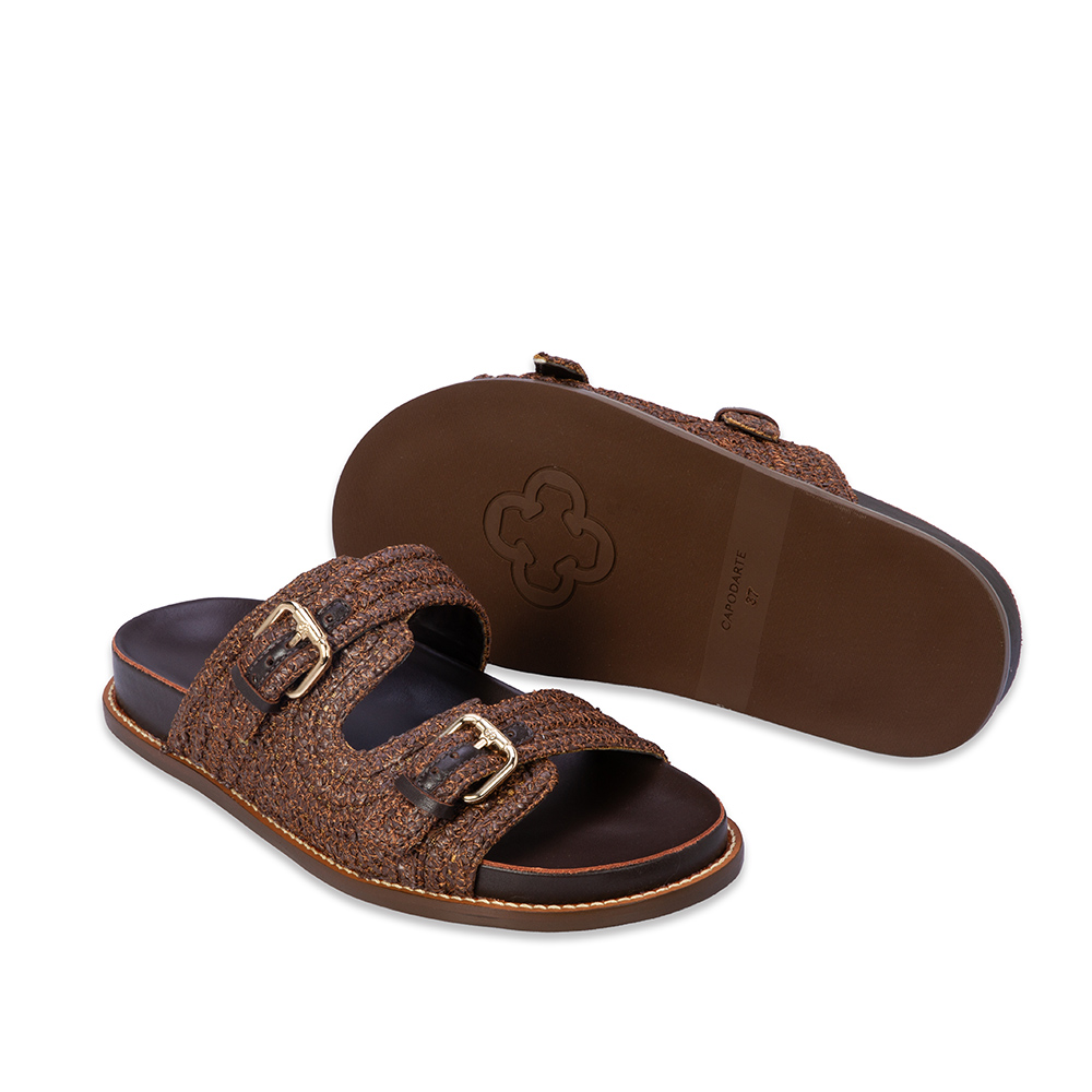 PAPETE MARROM TOBACCO DE COURO TRAMADO image number 3