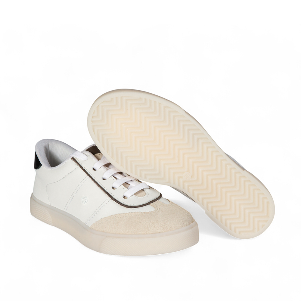 T&Ecirc;NIS INFANTIL BRANCO E PRETO DE COURO AMARRA&Ccedil;&Atilde;O image number 3