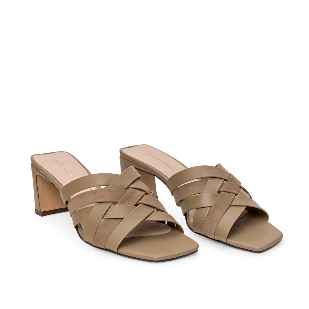 MULE VERDE ALBERO COURO NOBUCK TRAMADO image number 1