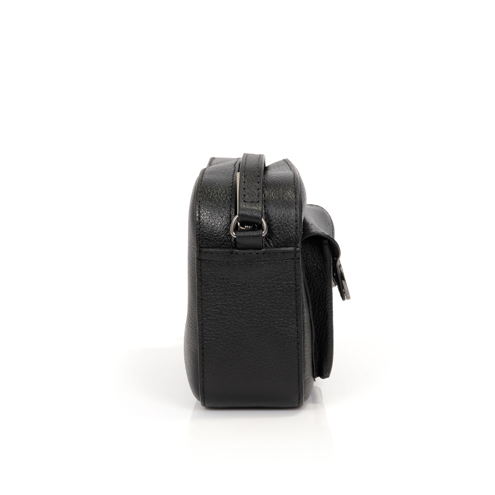 BOLSA PEQUENA TIRACOLO PRETA DE COURO SHOULDER BAG image number 1