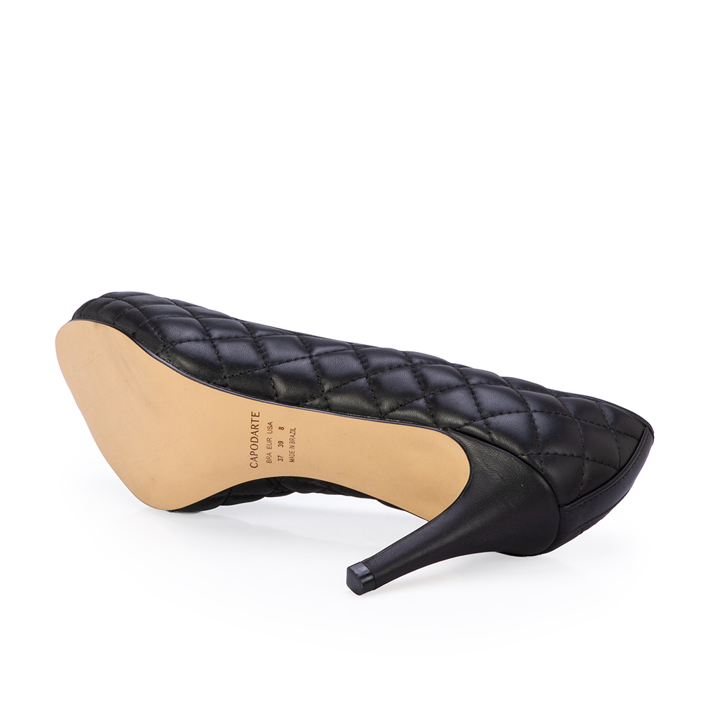PEEP TOE PRETO COURO MATELASS&Ecirc; image number 3