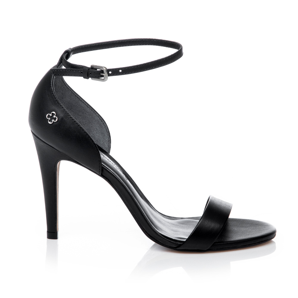 SANDÁLIA PRETA SALTO FINO DE COURO image number 0