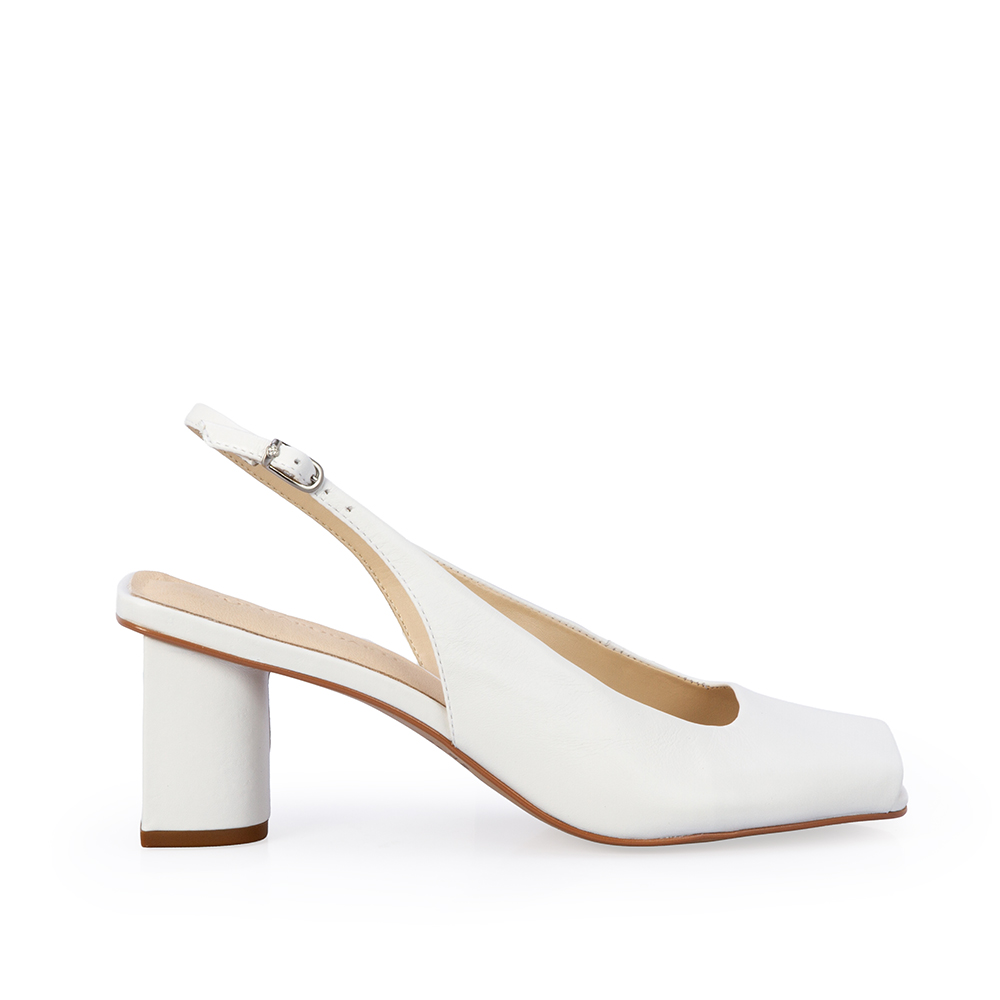 PEEP TOE BRANCO COURO SALTO BLOCO image number 0