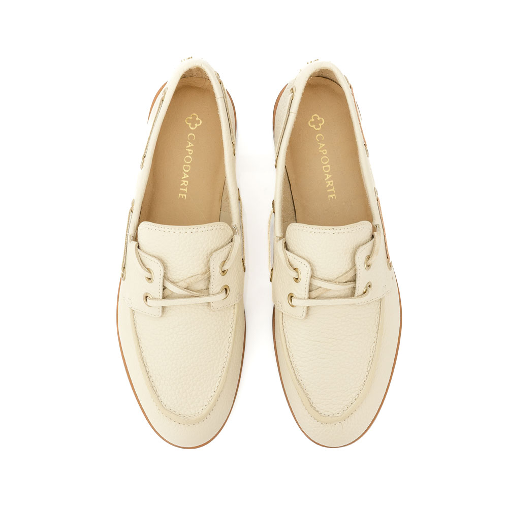 LOAFER MOCASSIM BEGE VANILLA DE COURO image number 4