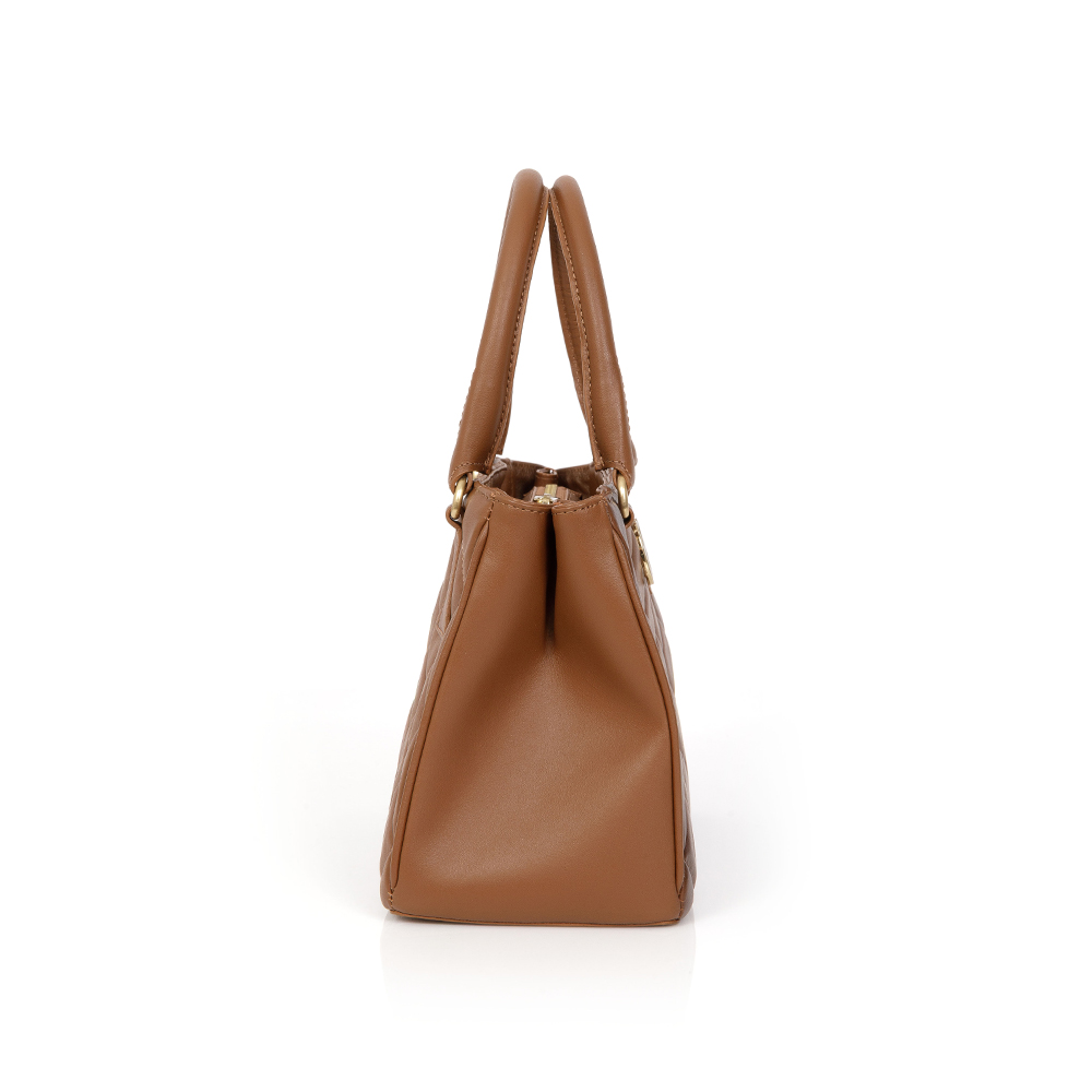 BOLSA TOTE MARROM DE COURO MATELASSÊ image number 1