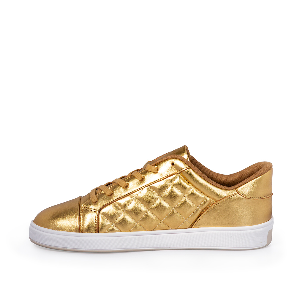 T&Ecirc;NIS FEMININO DOURADO DE COURO AMARRA&Ccedil;&Atilde;O MATELASS&Ecirc; image number 2