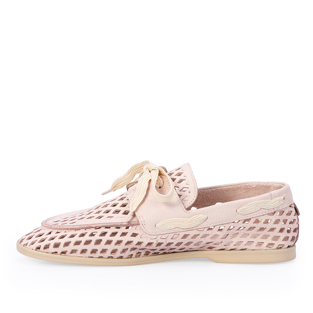 LOAFER MOCASSIM ROSA PE&Ocirc;NIA DE COURO NOBUCK VAZADO image number 2