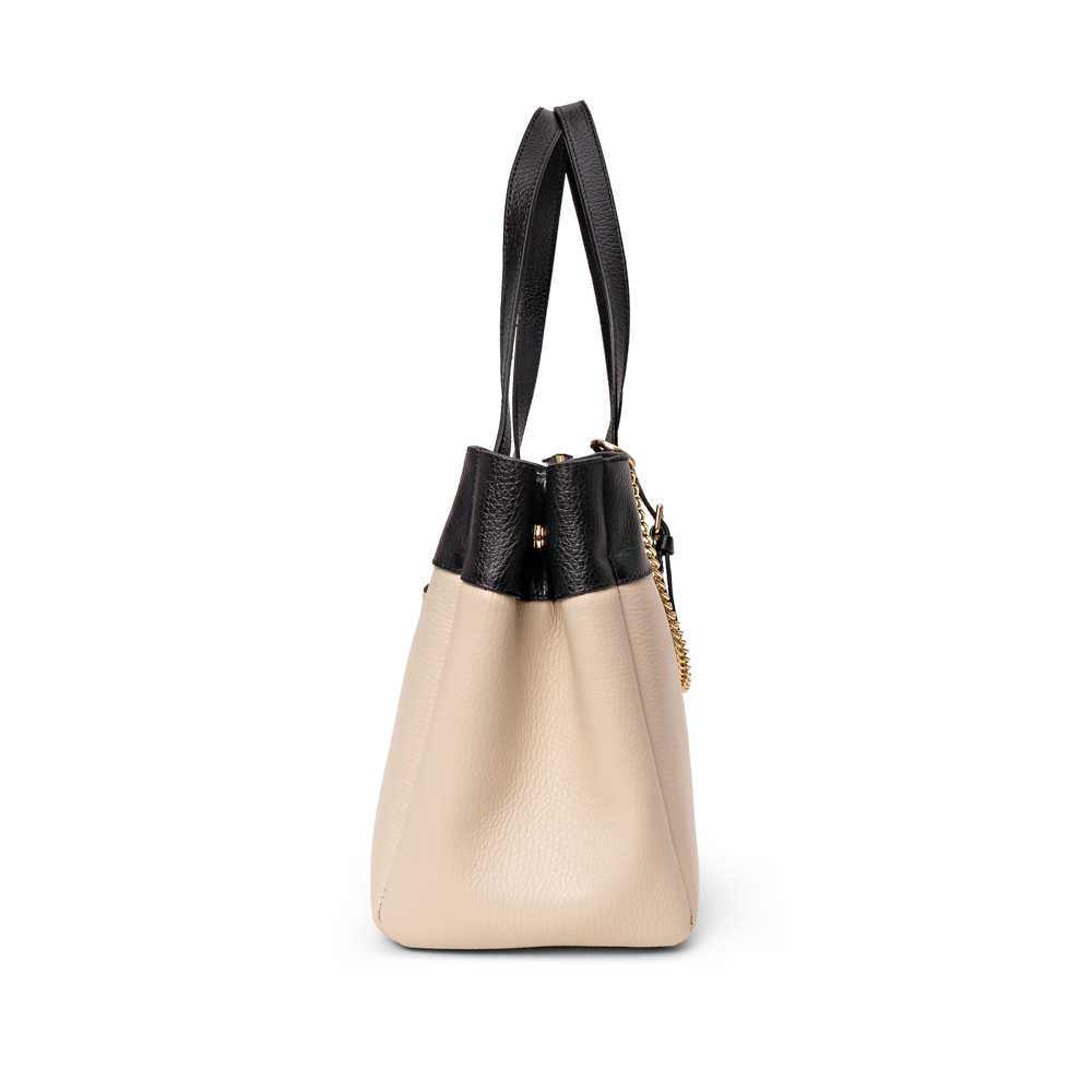 BOLSA BEGE VANILLA DE COURO SHOPPER image number 1