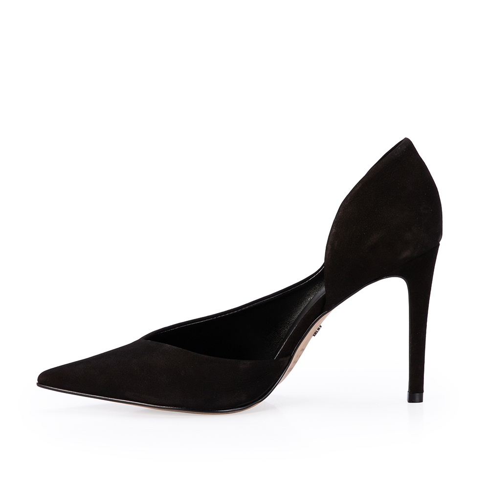 SCARPIN SALTO ALTO PRETO DE COURO SUEDE image number 2