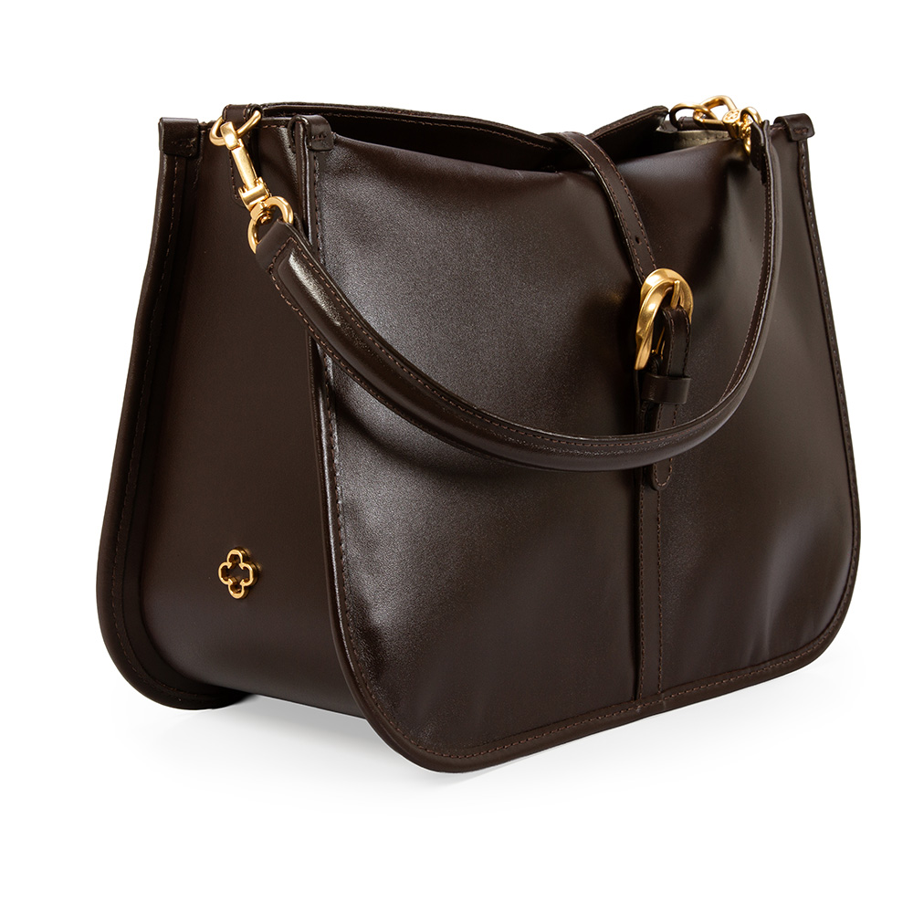 BOLSA COURO HOBO CACAO image number 3