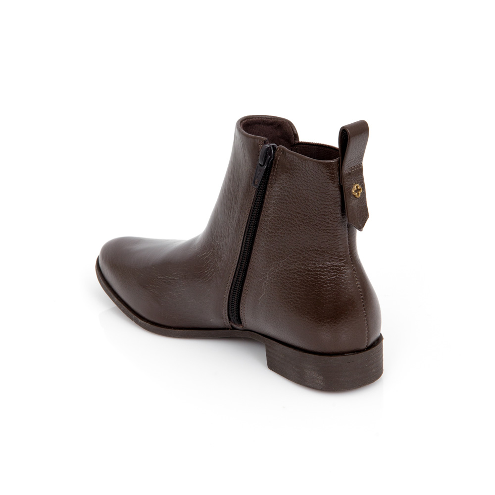 BOTA MARROM CANO CURTO DE COURO image number 2