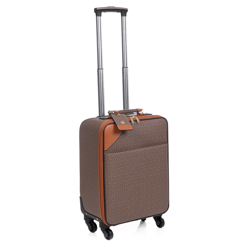 MALA DE BORDO 4 RODAS 360&deg; MARROM MONOGRAMA + TAG IDENTIFICA&Ccedil;&Atilde;O image number 3