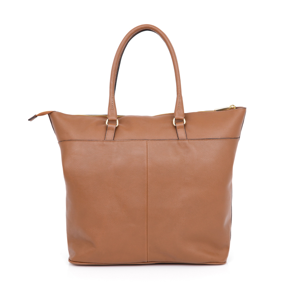 BOLSA SHOPPER GRANDE CARAMELO DE COURO image number 2