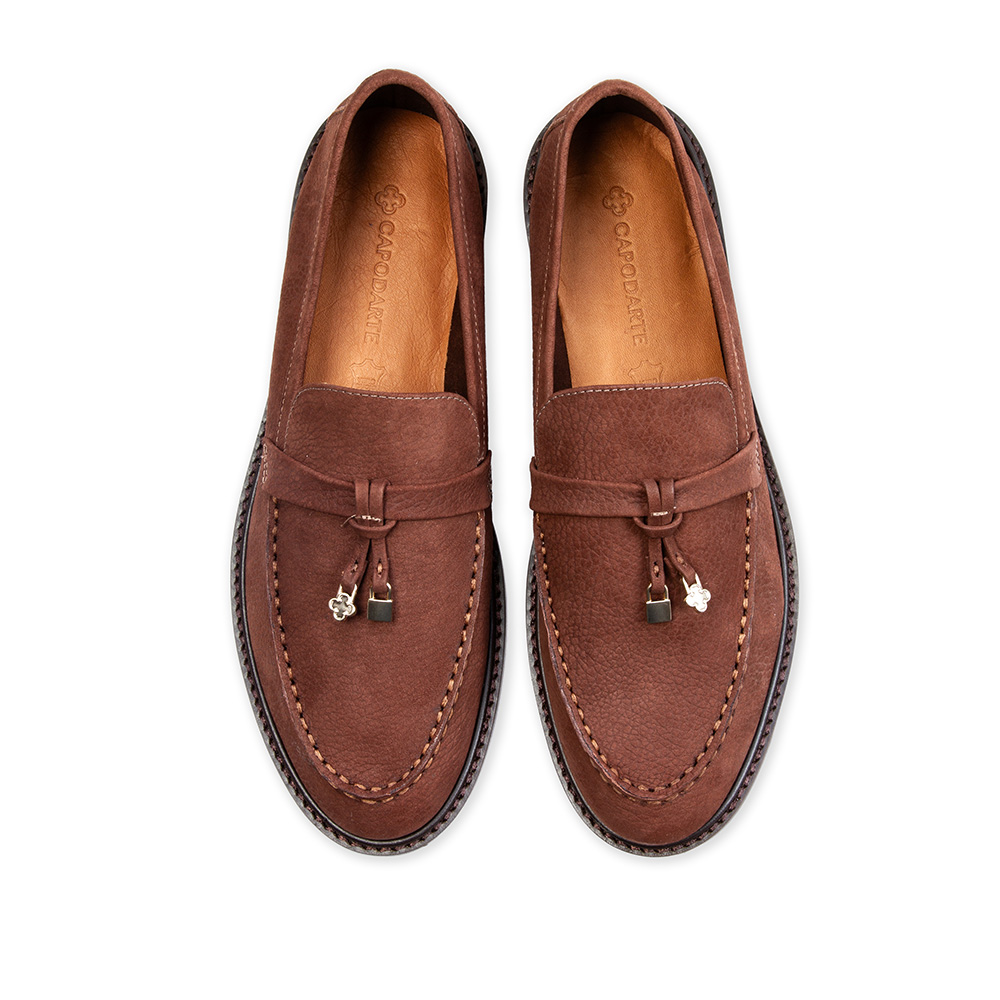 LOAFER MOCASSIM MARROM &Eacute;BANO DE COURO NOBUCK image number 4