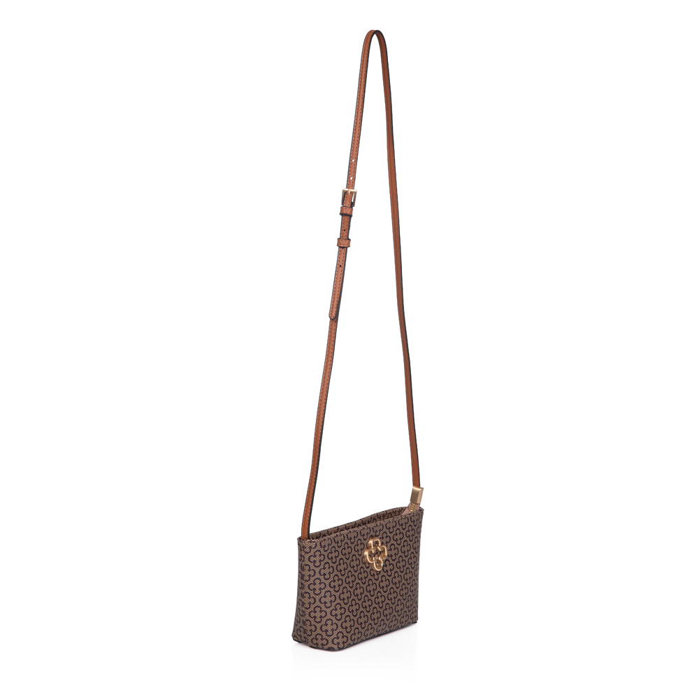 BOLSA PEQUENA TIRACOLO CARAMELO MONOGRAMA DONATA image number 3