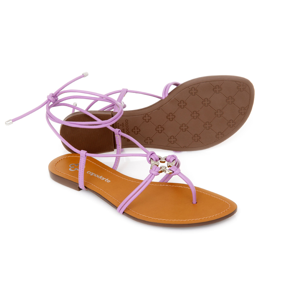 SANDÁLIA RASTEIRA LILÁS AMARRAÇÃO image number 3
