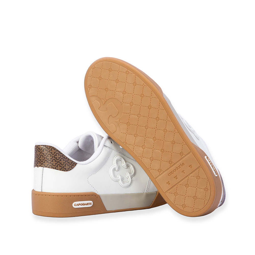 T&Ecirc;NIS FEMININO BRANCO DE COURO MONOGRAMA AMARRA&Ccedil;&Atilde;O image number 3