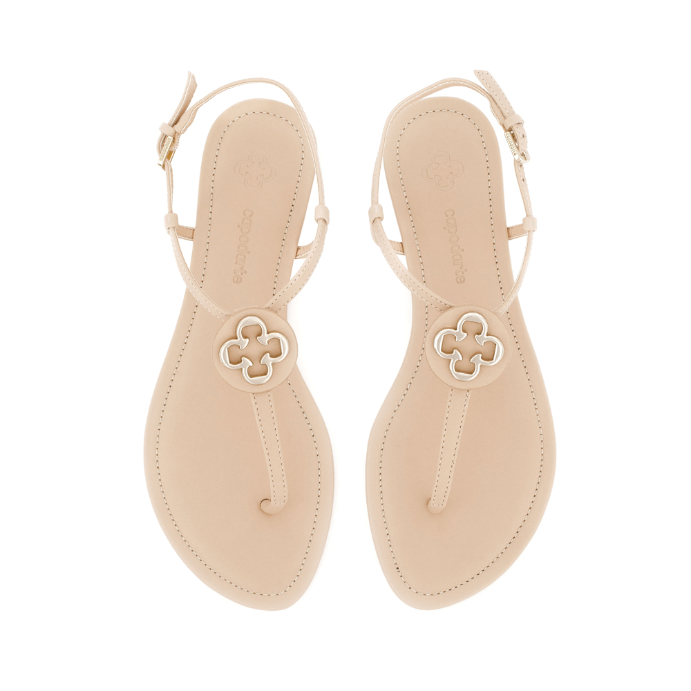 SAND&Aacute;LIA RASTEIRA NUDE SEDA LOGO DOURADO image number 4