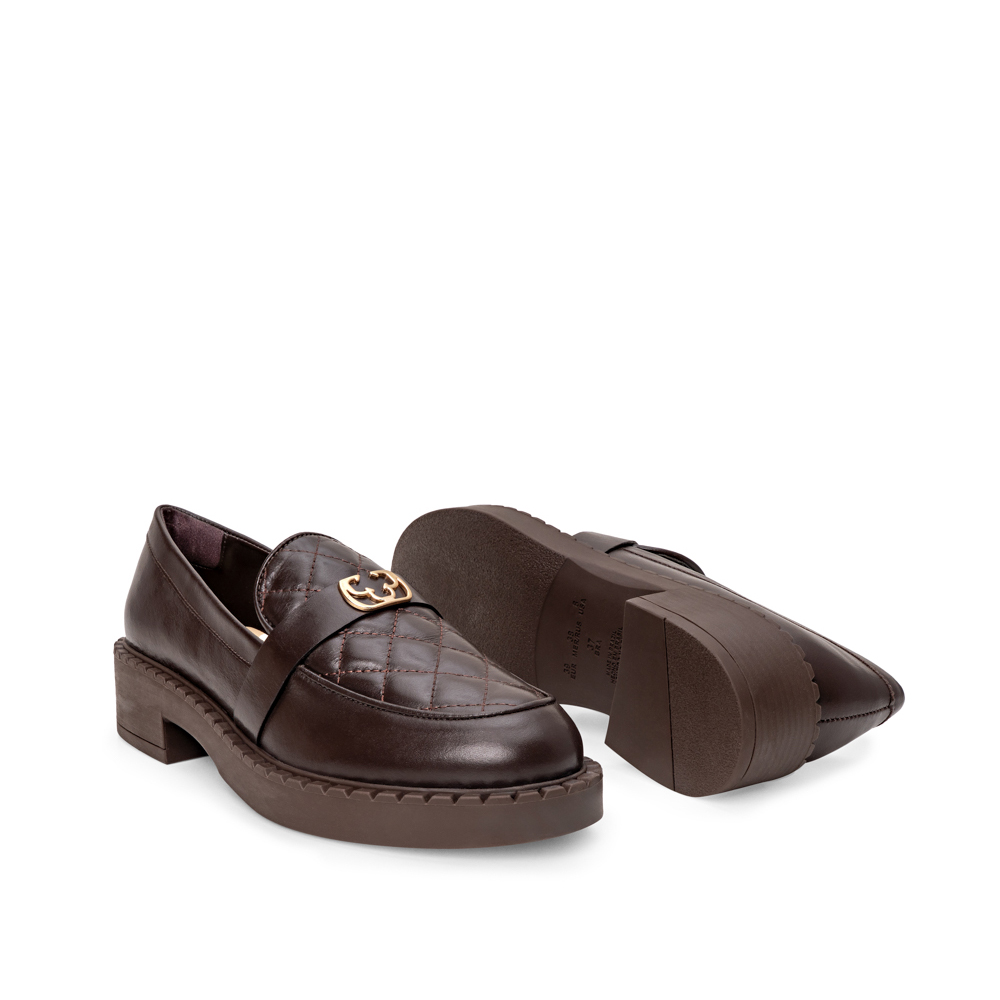 LOAFER MOCASSIM MARROM DE COURO MATELASSÊ image number 3