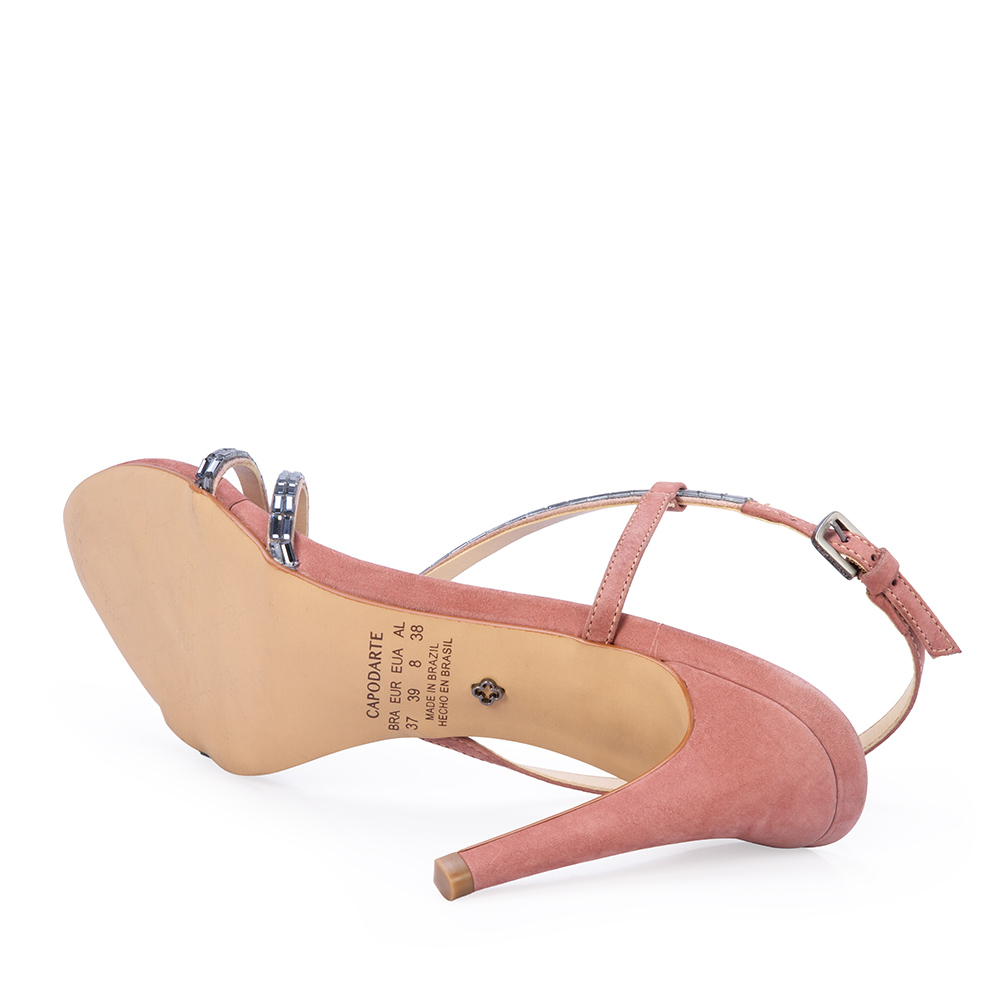 SAND&Aacute;LIA SALTO ALTO ROSA MALVA DE COURO NOBUCK image number 3