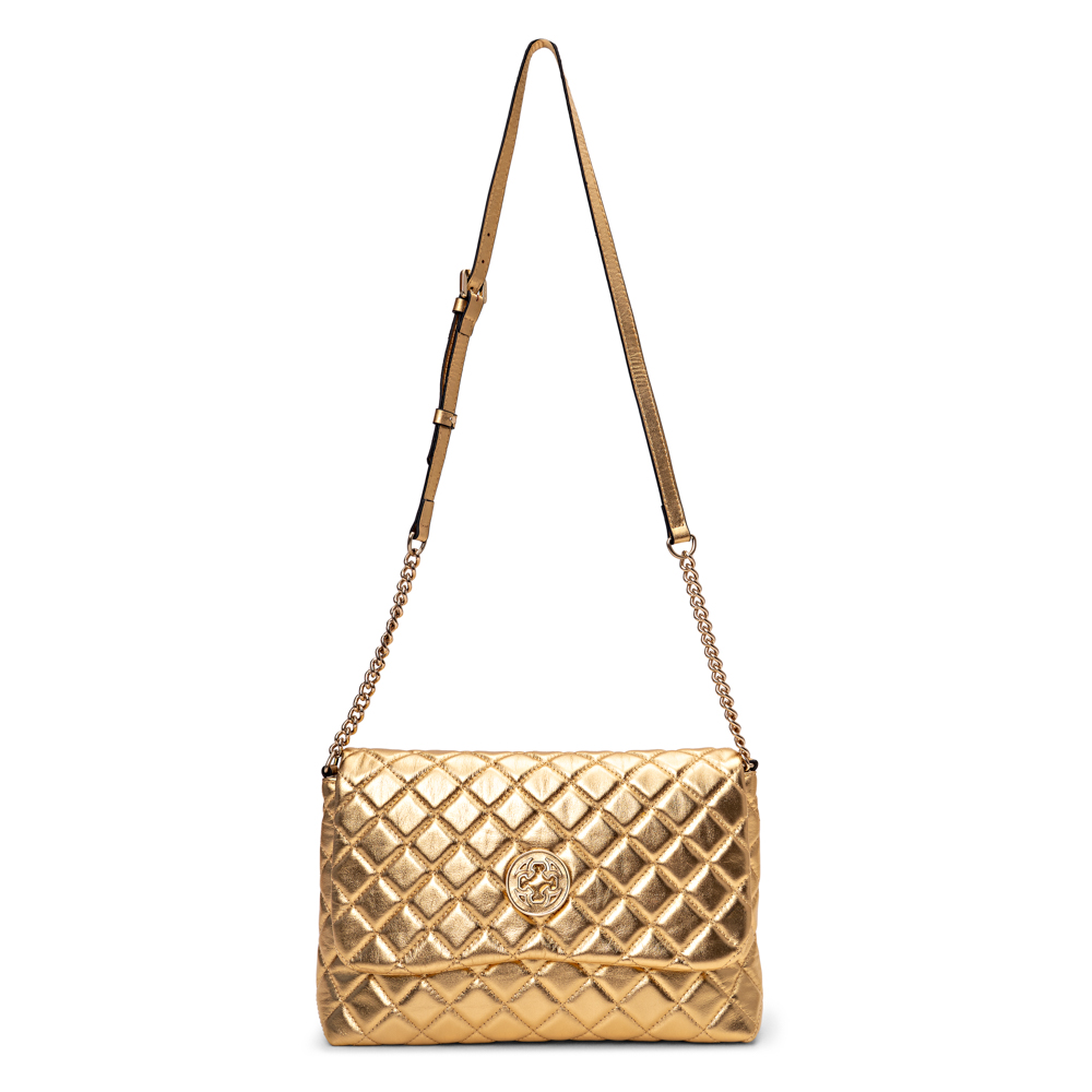 BOLSA DOURADA DE COURO MATELASSÊ SHOULDER BAG image number 3
