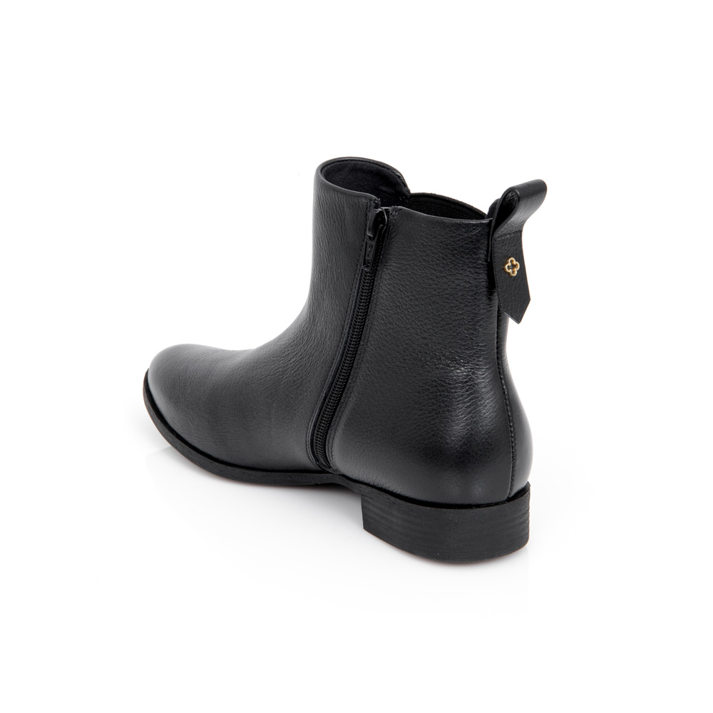BOTA CANO CURTO PRETA DE COURO image number 2