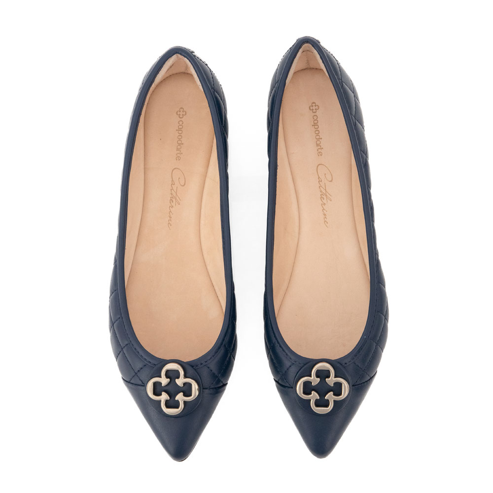 SAPATILHA CATHERINE BICO FINO MARINHO AZZURRO DE COURO image number 4