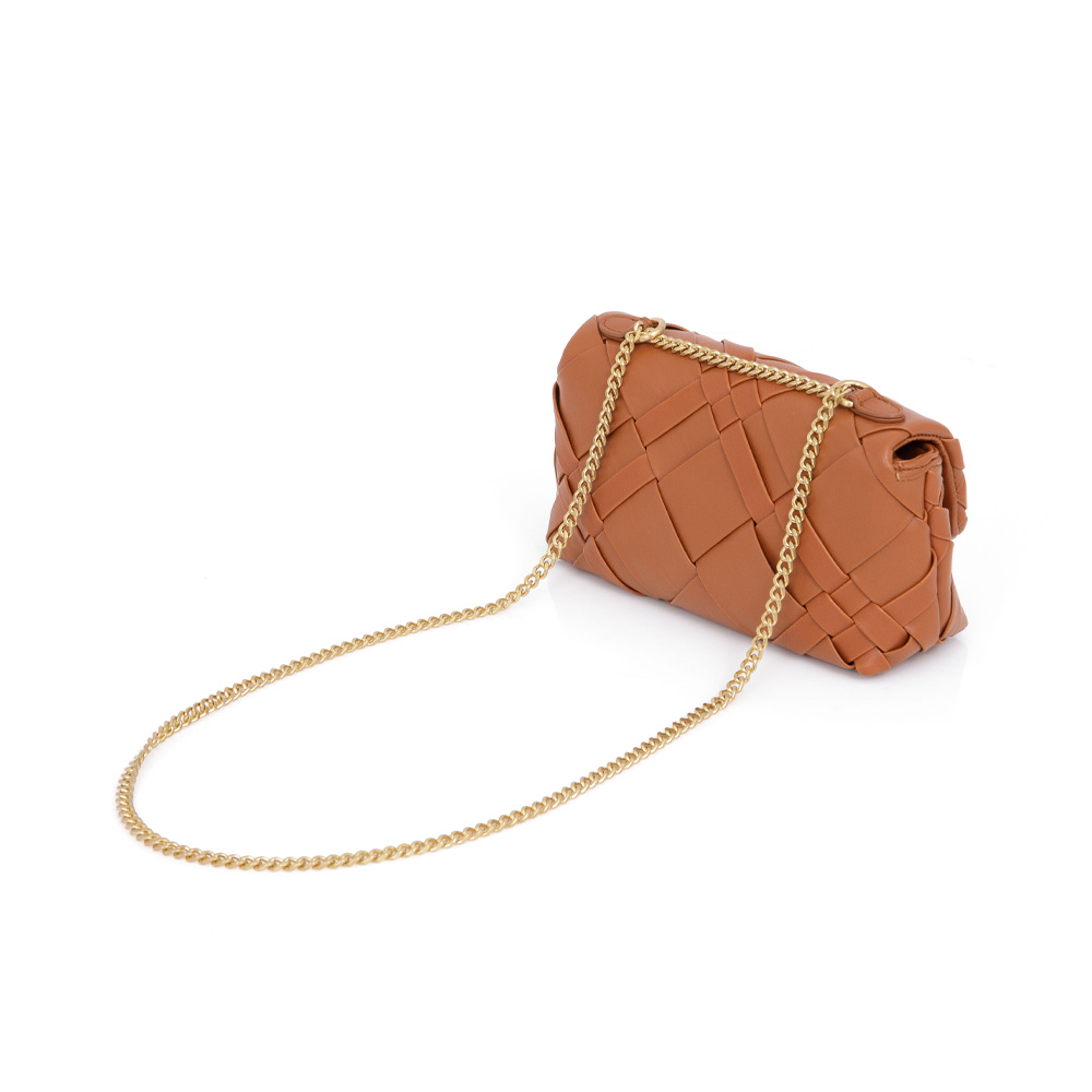BOLSA SHOULDER BAG CARAMELO AL&Ccedil;A CORRENTE DOURADA TRESS&Ecirc; image number 2