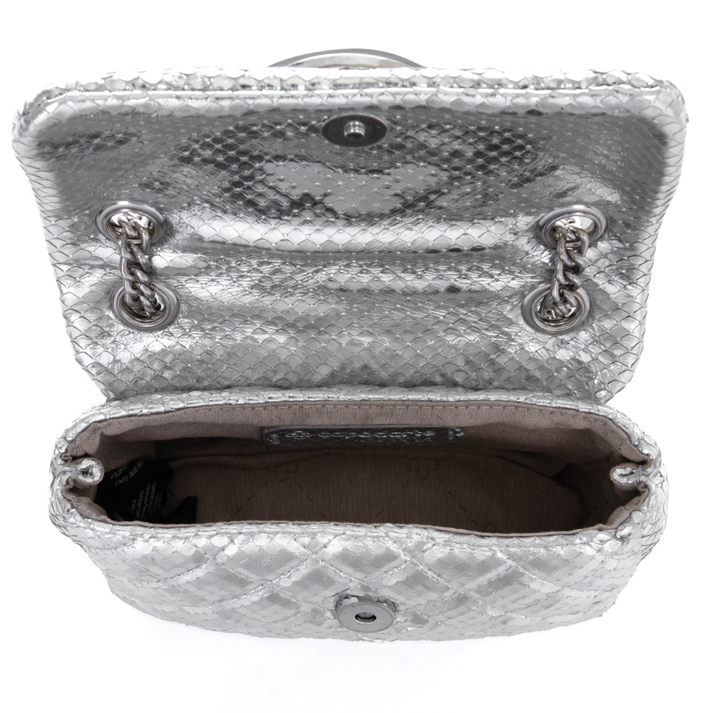 BOLSA PRATA PITONE PEQUENA COURO OLIVIA image number 4