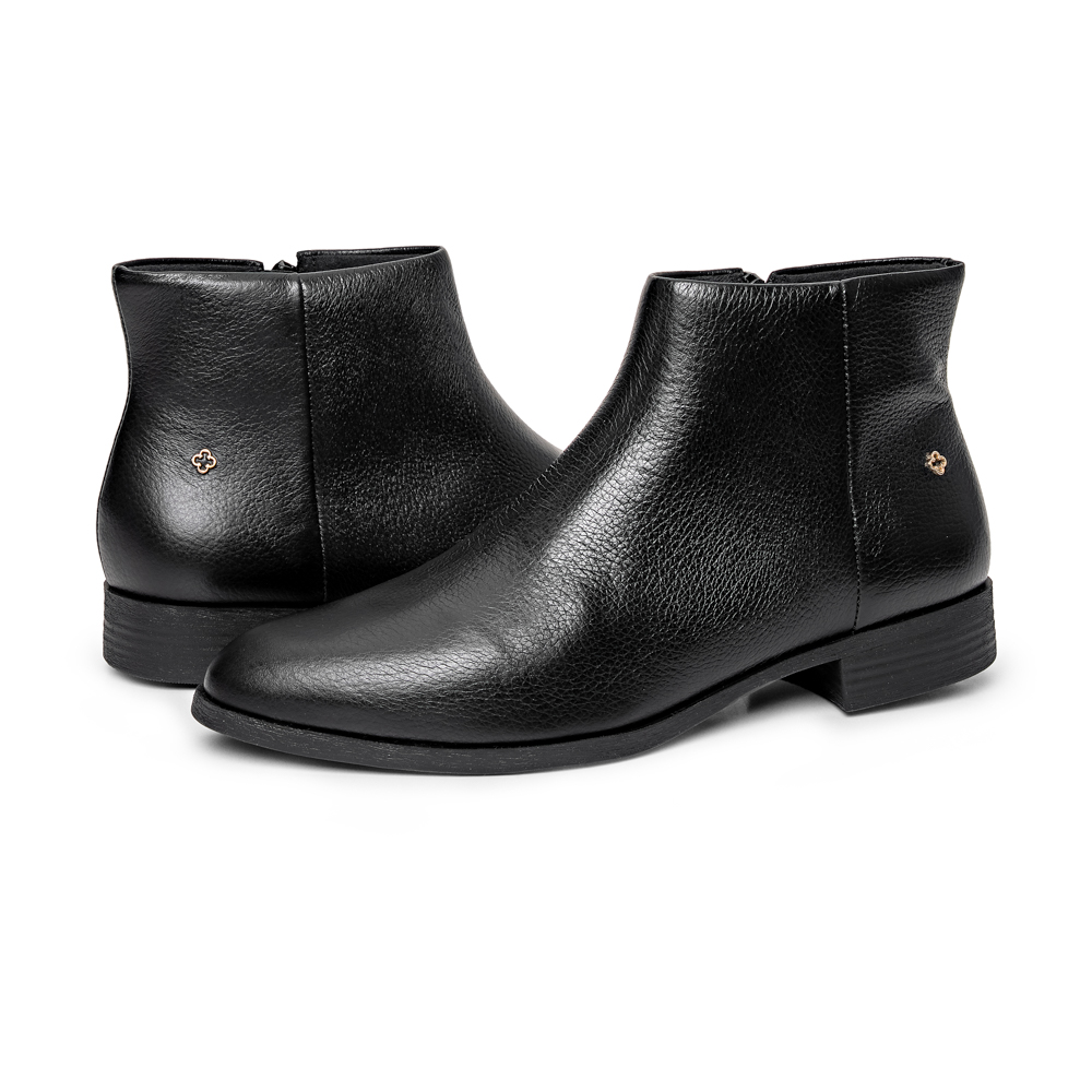 BOTA PRETA CANO CURTO DE COURO image number 4