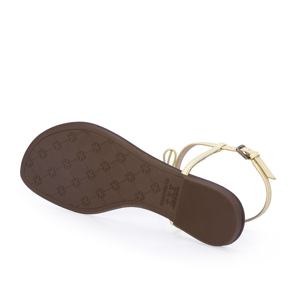 SANDÁLIA RASTEIRA CREME BRULLE DE COURO LAÇO image number 3