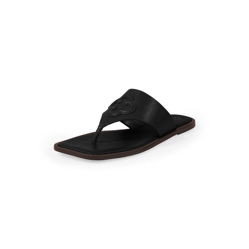 CHINELO RASTEIRA PRETO DE COURO image number 0