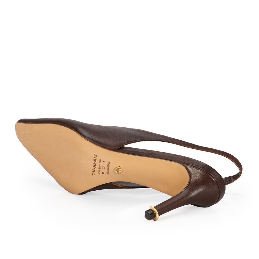 SCARPIN SLINGBACK COURO CACAO image number 3