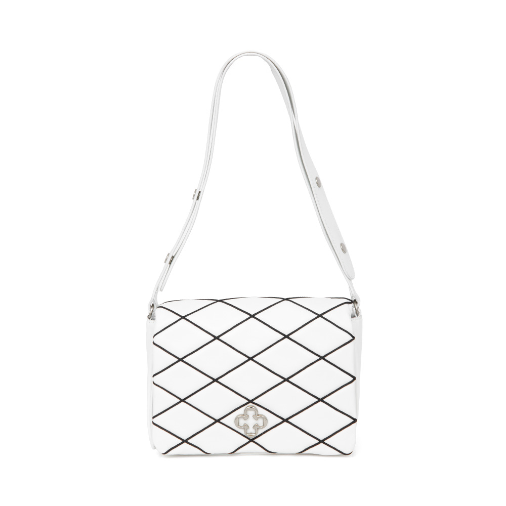 BOLSA BRANCA E PRETA DE COURO SHOULDER BAG image number 0