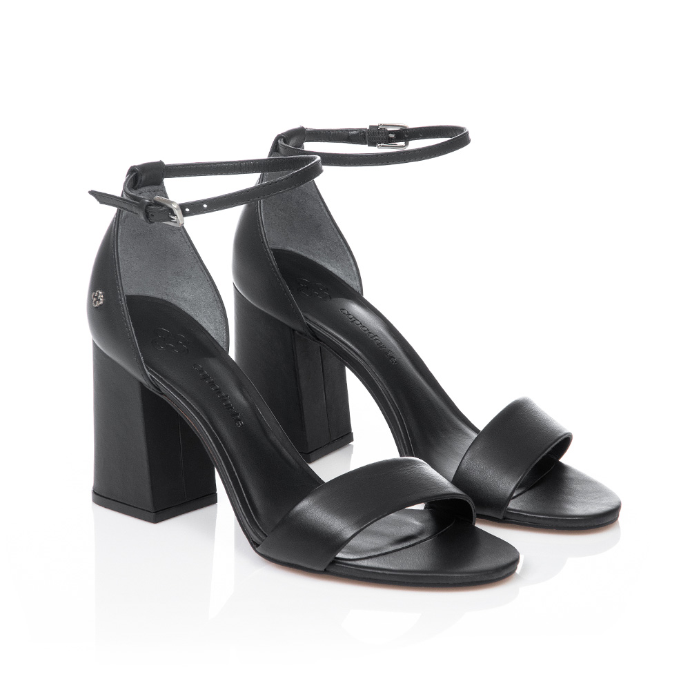 SAND&Aacute;LIA PRETA SALTO ALTO DE COURO image number 1