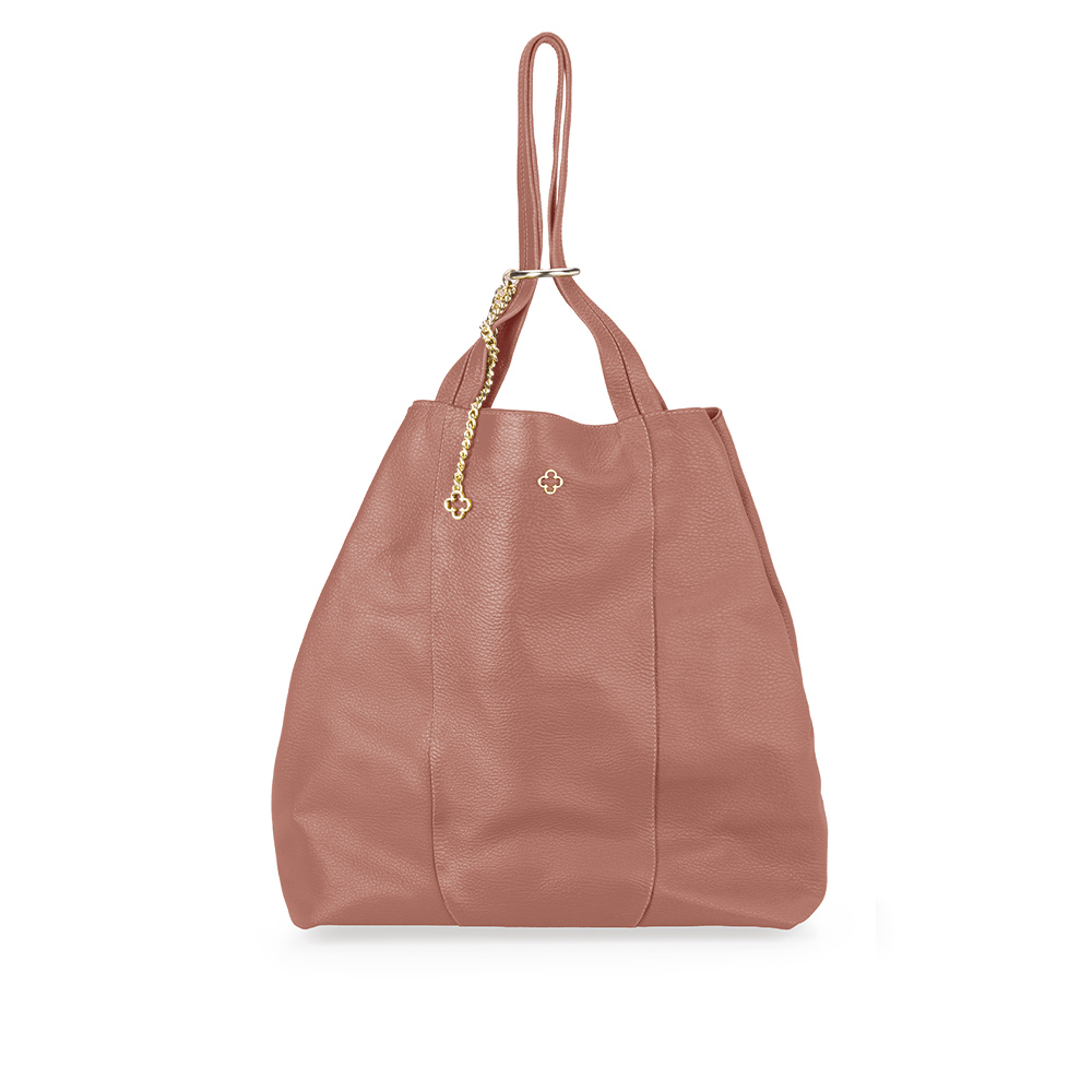 BOLSA ROSA MALVA DE COURO VIRA BUCKET image number 1