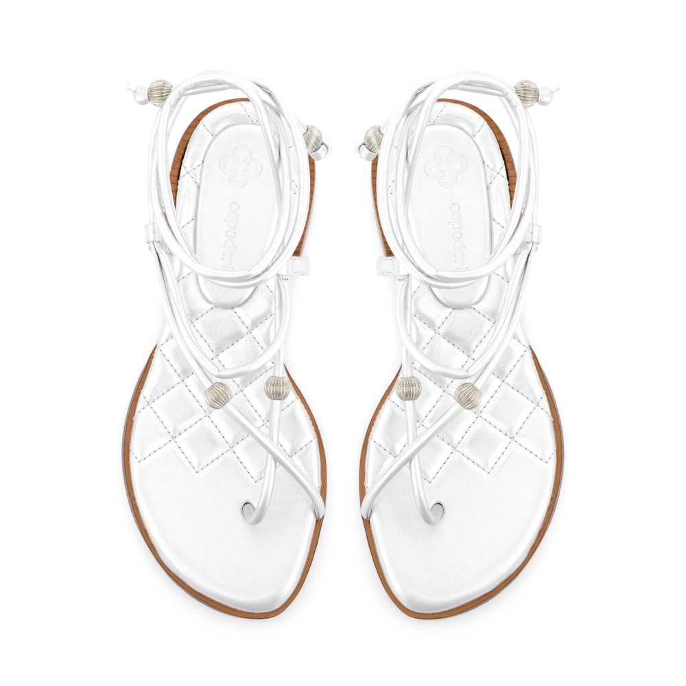 SAND&Aacute;LIA SALTO BAIXO PRATA AMARRA&Ccedil;&Atilde;O MATELASS&Ecirc; image number 4