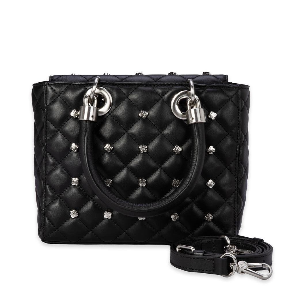 BOLSA PEQUENA PRETA DE COURO TOTE image number 1