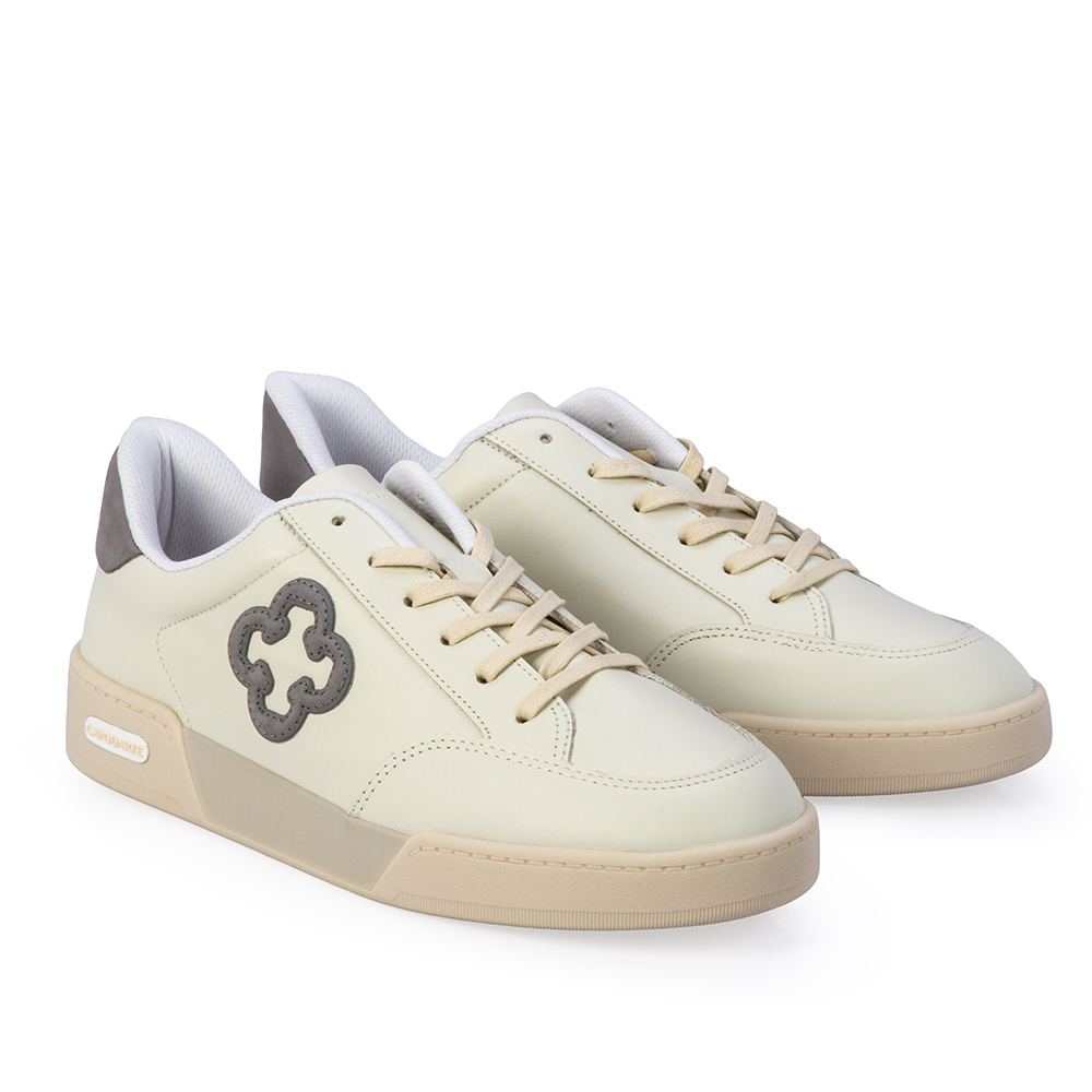 T&Ecirc;NIS FEMININO FLATFORM CINZA CARBONO DE COURO AMARRA&Ccedil;&Atilde;O image number 1