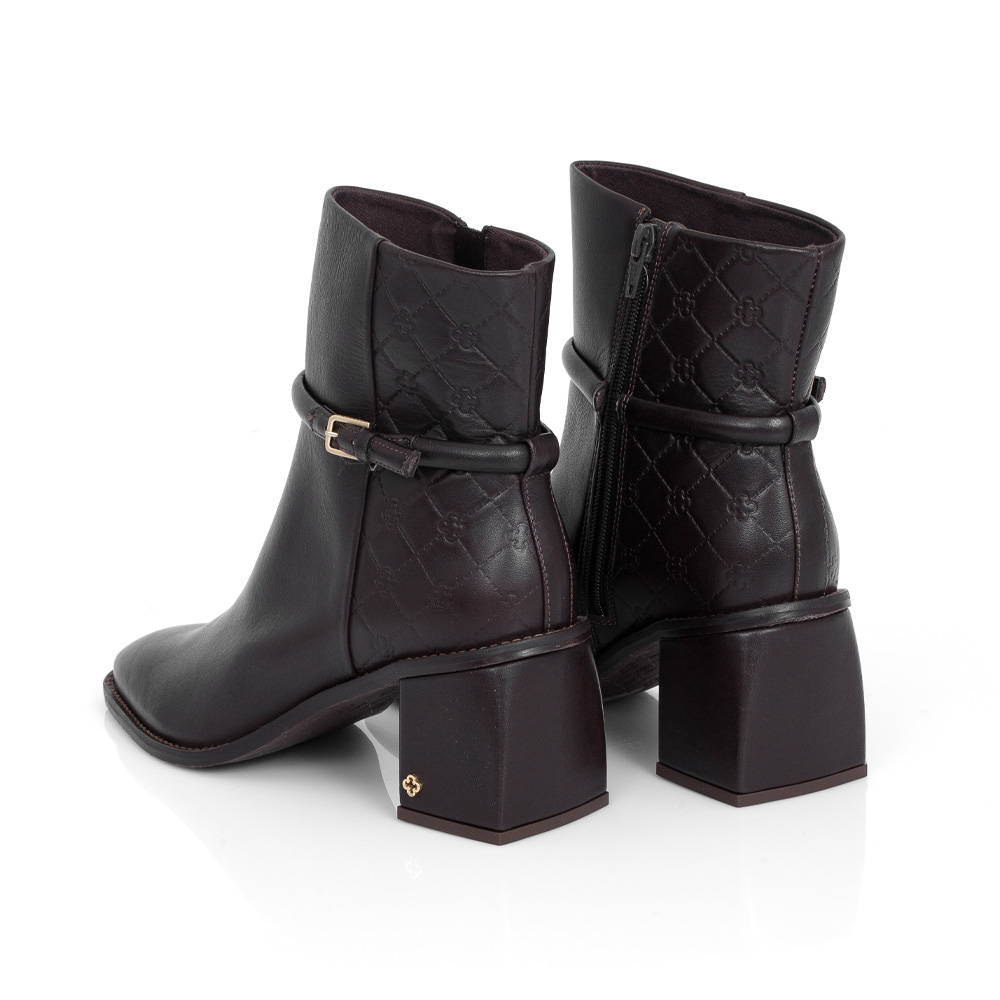 BOTA SALTO BLOCO DE COURO MARROM TOBACCO MONOGRAMA image number 2