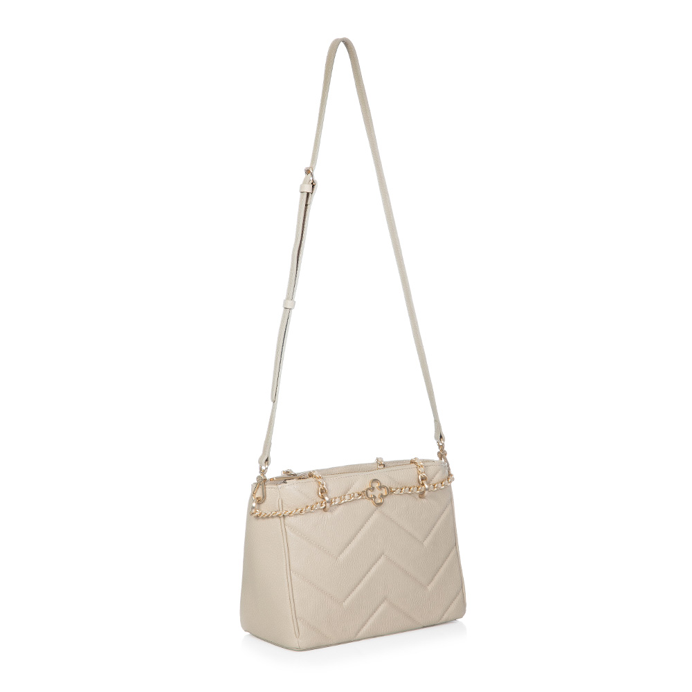 BOLSA M&Eacute;DIA BEGE DE COURO TOTE image number 1