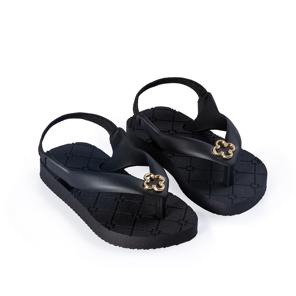 CHINELO BEBÊ COM ELÁSTICO PRETO MONOGRAMA image number 1